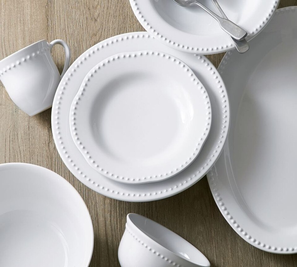 Emma Beaded Oval Serving Platter Pottery Barn Australia